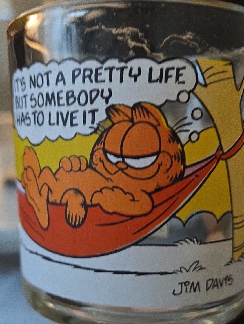 McDonald's Garfield Orange Yellow Red Glass